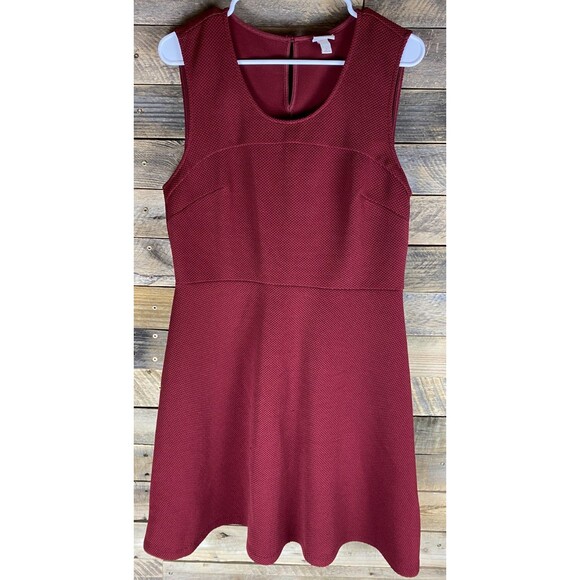 Merona Women's Sz L  Maroon Red Sleeveless A Line Dress - Picture 1 of 11